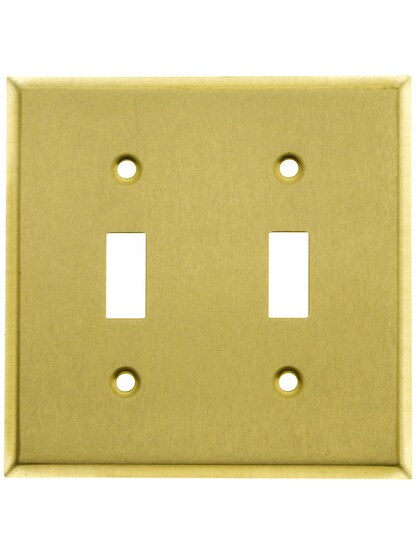 Classic Double Toggle Switch Plate In Satin Brass.